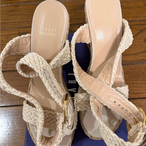 Stuart Weitzman Alex Crochet Wedge Sandals, Sz 9 - Picture 5 of 8